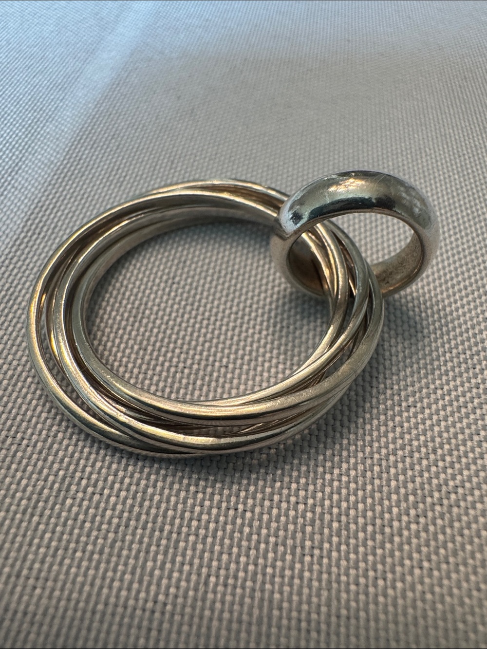 Silpada Silver-Tone Stacked Hoop Ring Cluster Pendent - Picture 2 of 4